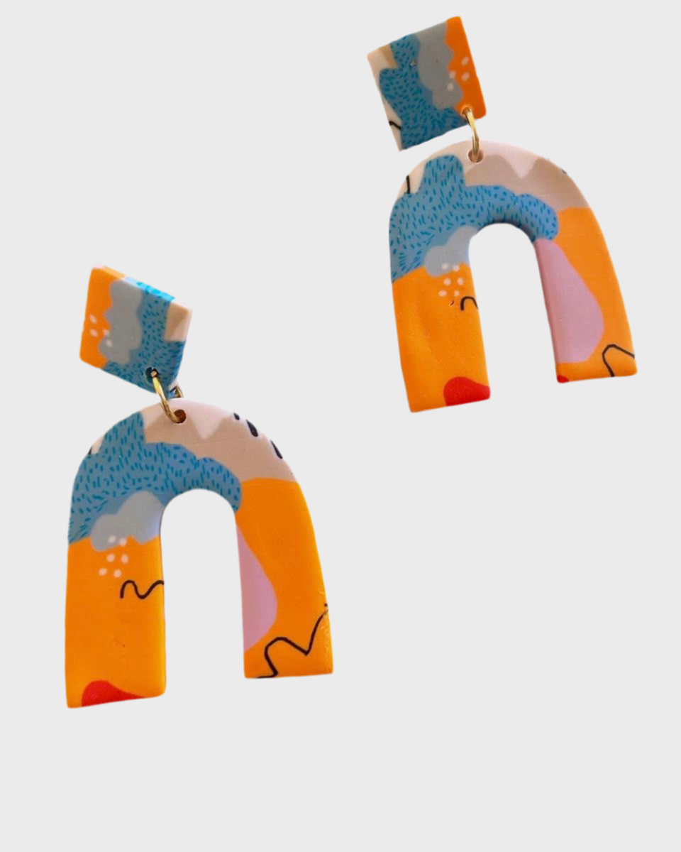 La Que No Sigue el Molde -Aros de Arcilla Polimérica, Diseño Abstracto