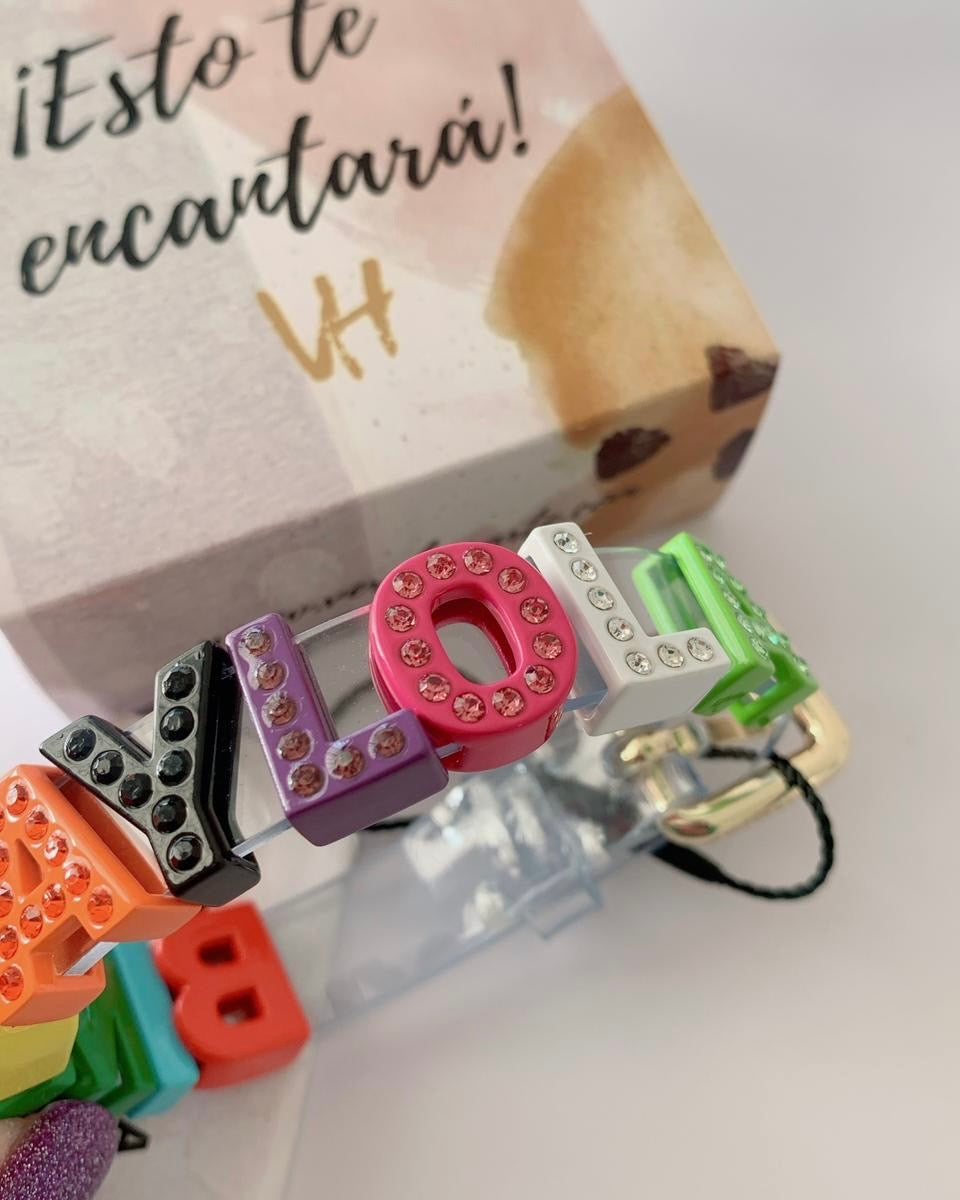 Pulsera Bimba y Lola letras y strass – Correa de PVC con estilo personalizado
