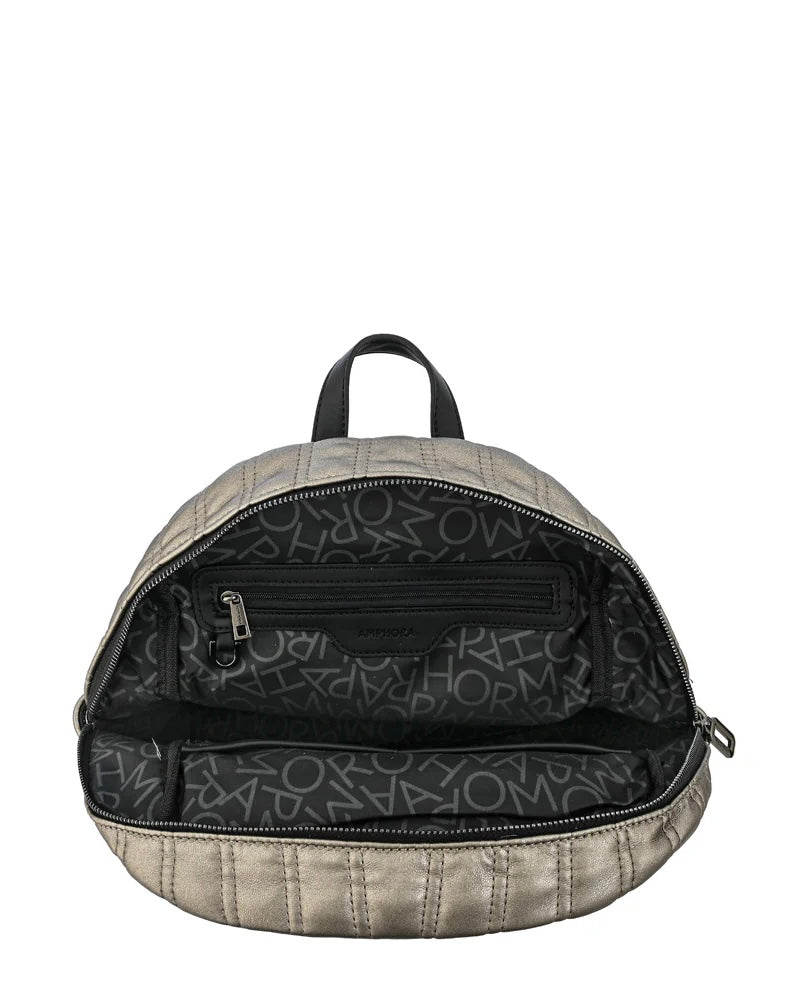 Mochila Plateada Oscura – Estilo Urbano y Sofisticado para el Día a Día
