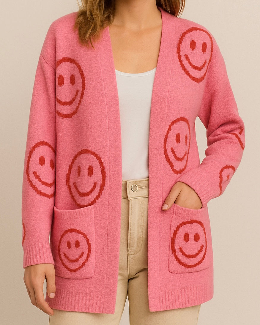 Cárdigan Smile - Chaleco con Caritas Felices y Estilo Original