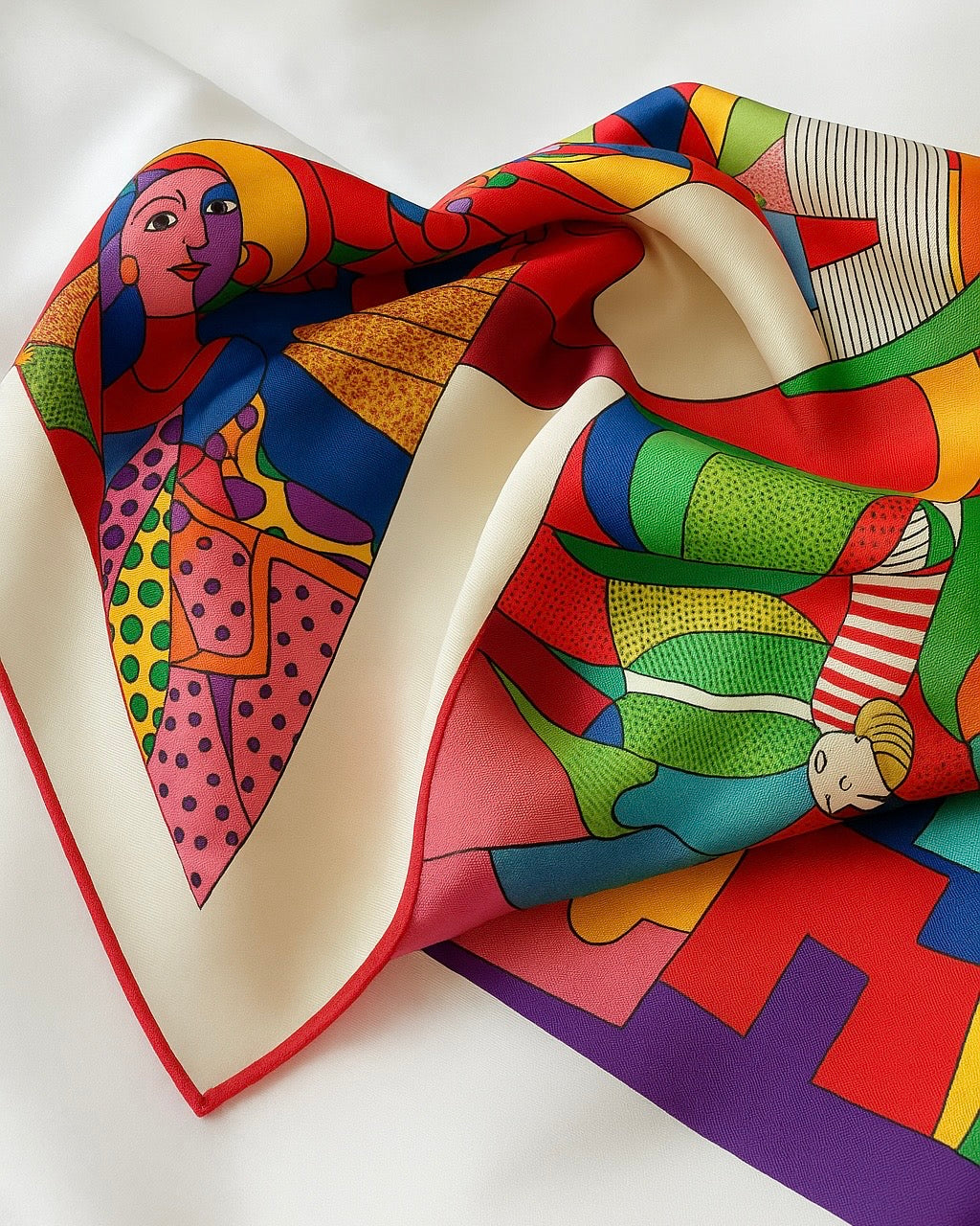 Pañuelo 90 × 90 diseños psicodélico- Colores llamativos y vibrantes