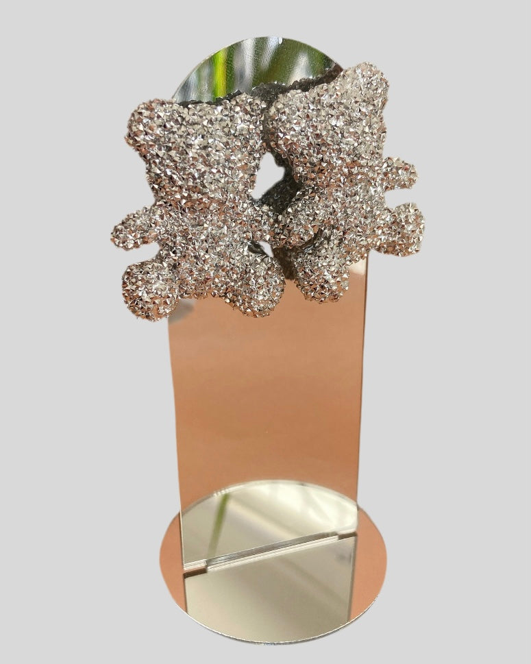 La Que No Perdió su Magia- Aros de Ositos con Strass Brillantes, Accesorios Para Mujer