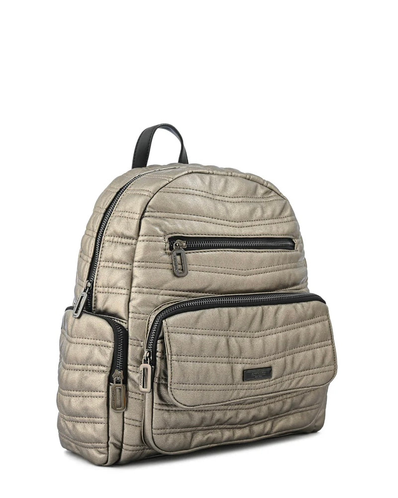 Mochila Plateada Oscura – Estilo Urbano y Sofisticado para el Día a Día