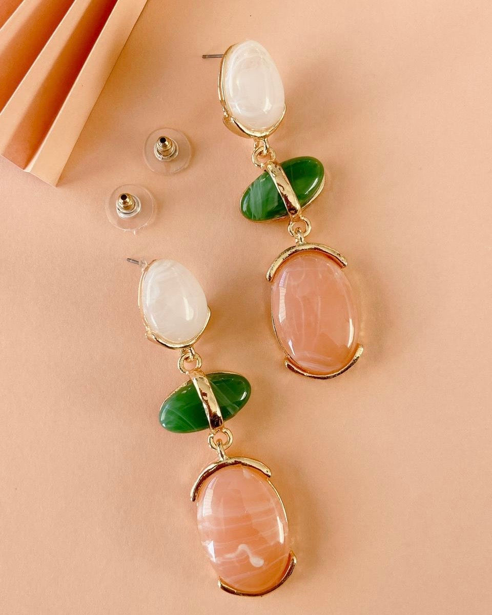 Pendientes Largos con Piedras Naturales – Elegancia en Cada Detalle