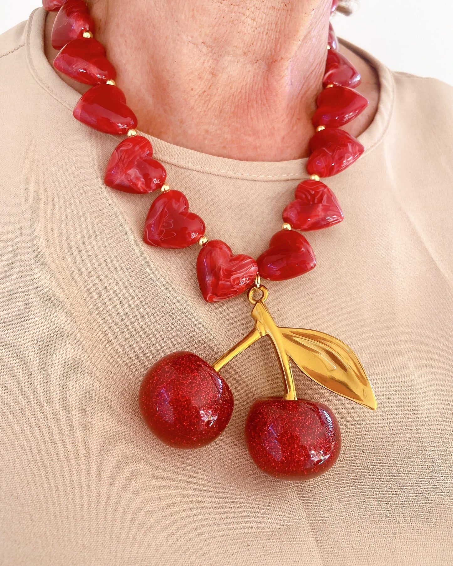 Collar Cereza - Resalta Belleza Único Joyería Romántica