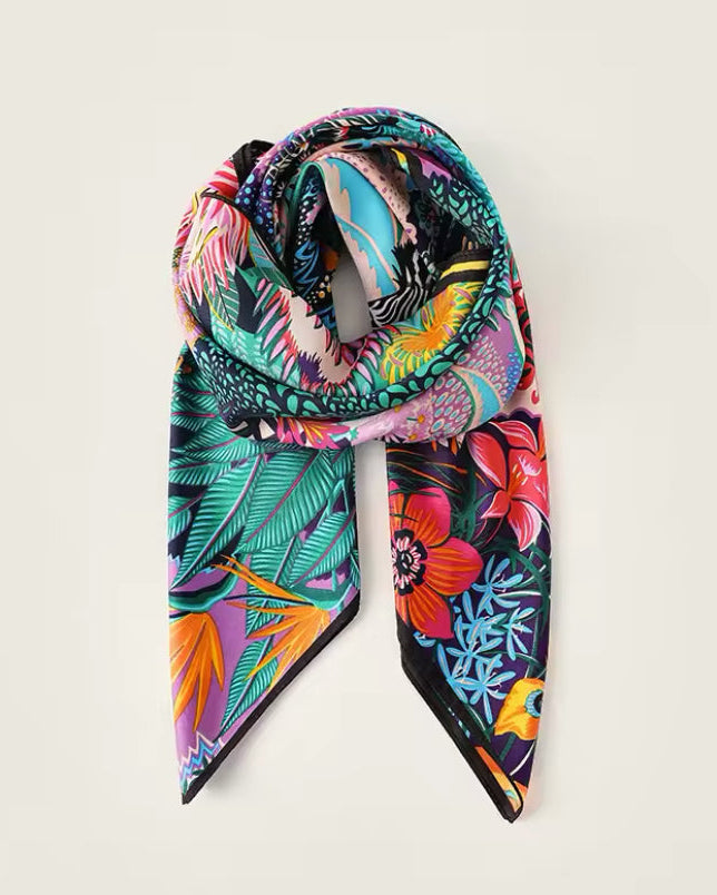 Pañuelo Estampado Cebra de Seda - Accesorio de Moda para Mujer
