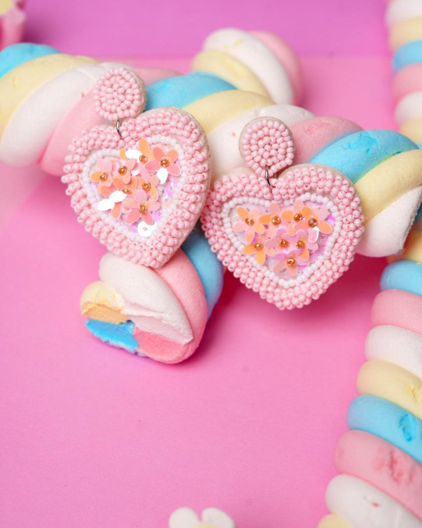 Aros Corazón Rosa - Modernos y Femeninos para Regalo