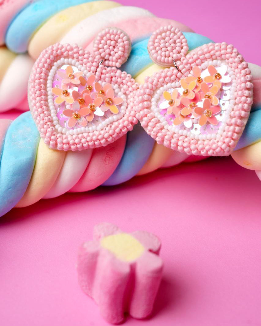 Aros Corazón Rosa - Modernos y Femeninos para Regalo