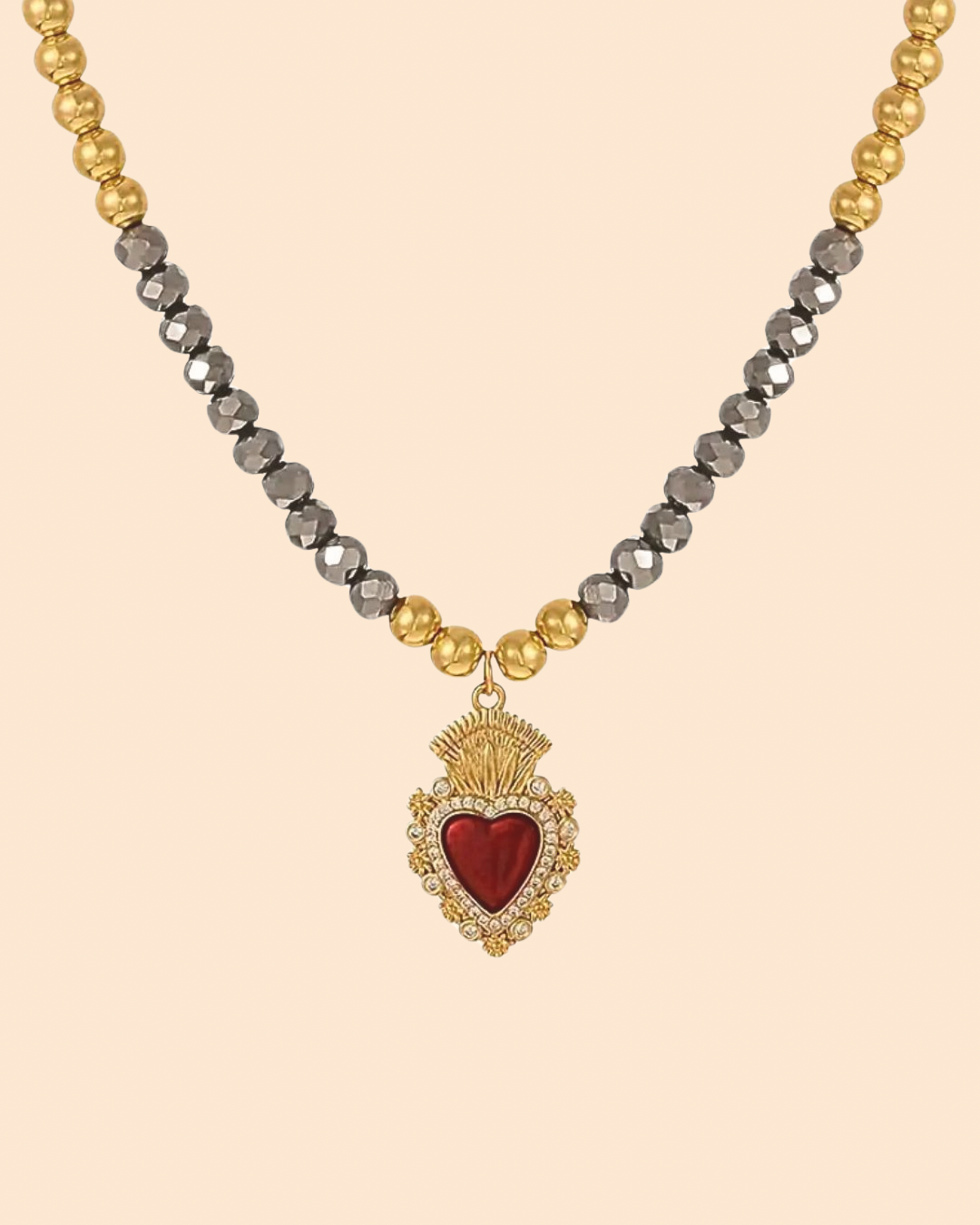 Collar Corazón Mexicano - Joyería Artesanal con Diseño Único