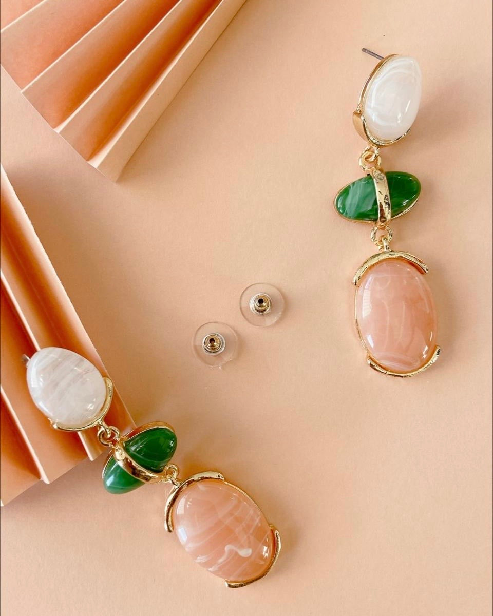 Pendientes Largos con Piedras Naturales – Elegancia en Cada Detalle